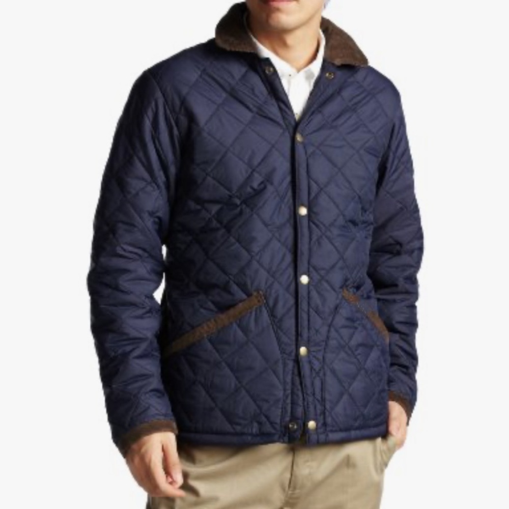 Penfield Quilted Navy and Brown Jacket